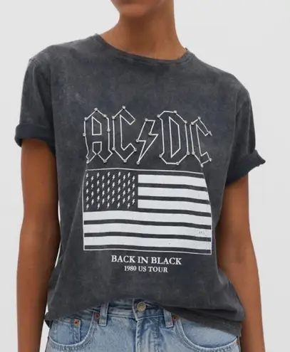 Stradivarius Gray AC/DC Graphic Tee