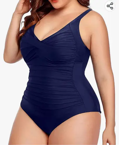 One Piece Yonique Women Plus Size Swimsuits Tummy Control Bathing Suits Twist Front Ruched Swimwear