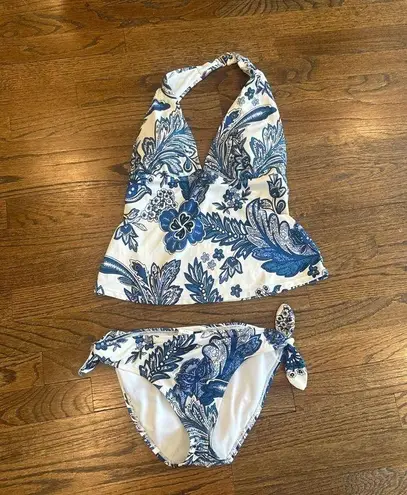 Ralph Lauren Blue Floral Y2k Tankini Set Size 8 1141