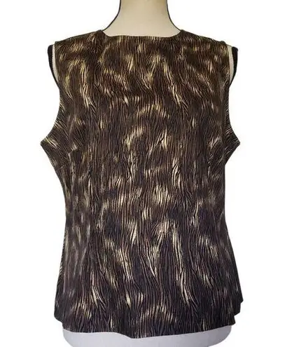 Vintage MHM Melissa Harper Womens Top Size 12 Wood Grain Back Button Goblin