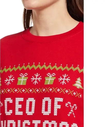 Phenomenal Graphic Christmas Sweatshirt Crew Neck Pullover Red Size M NEW Size M