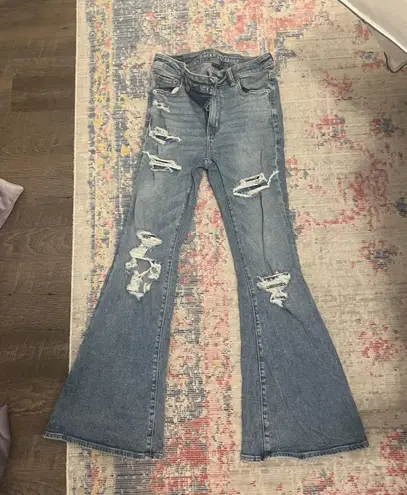 American Eagle Outfitters Flare Ripped Jeans