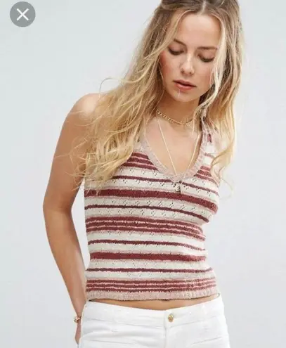 Free People Ditsy Stripe Knit Tank Top