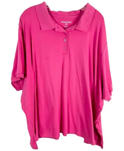 Woman Within Plus Size 4X 34W 36W Top Polo Shirt Pink Short Sleeve Collar 1435