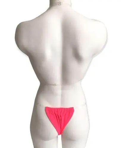 🆕No Tan Line Neon Pink Brazilian Bikini Size L