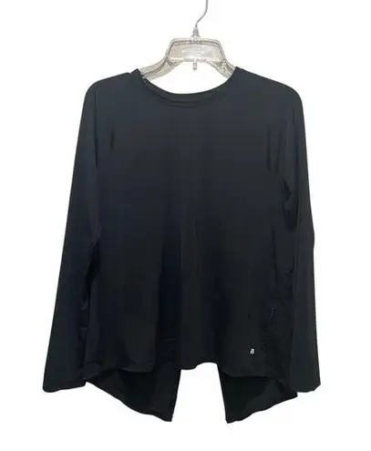 Ideology Split Back Long Sleeve Tee Shirt Black Size Medium