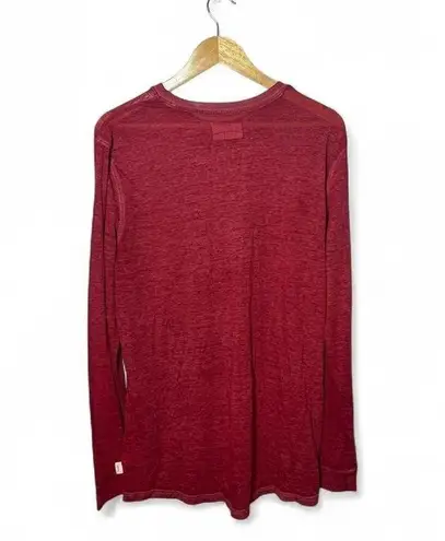 Magellan outdoors Women's Red Long Sleeve Shirt - L - Boyfriend Fit Pocket Tee