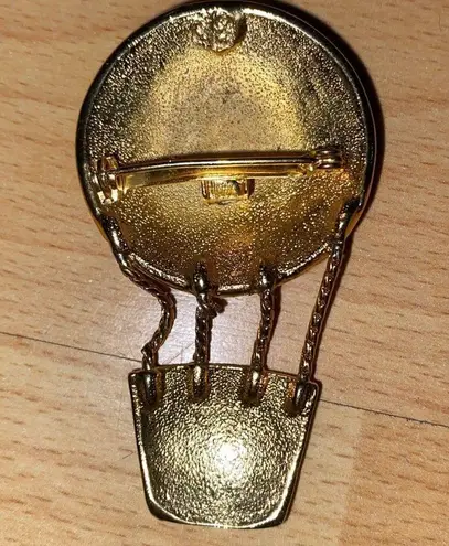 Colorful Enamel Hot Air Balloon Brooch/Pin Gold