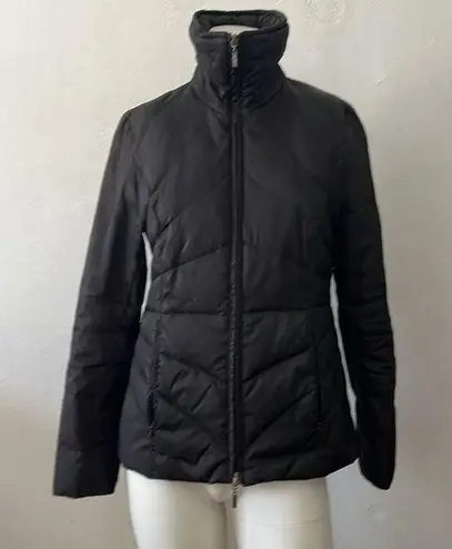 Kenneth Cole Reaction high neck quilted black zippered short down feather