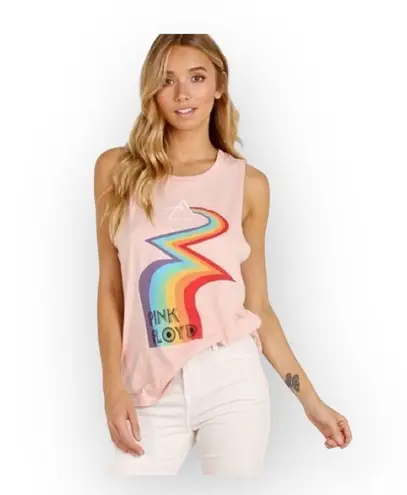 Daydreamer new ☺︎︎ Pink Floyd Rainbow Muscle Tee Tank ☺︎ Light Pink ☺︎ Small