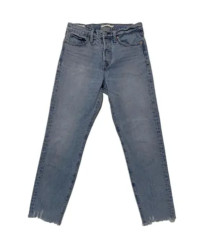 Levi Strauss & CO. Levi's Strauss Premium Mid Rise Button Fly Wedge Raw Hem Ankle Denim Jeans