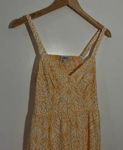 The Loft NWT Eyelet Open Back Maxi Dress Yellow/ White Size 8 Petite