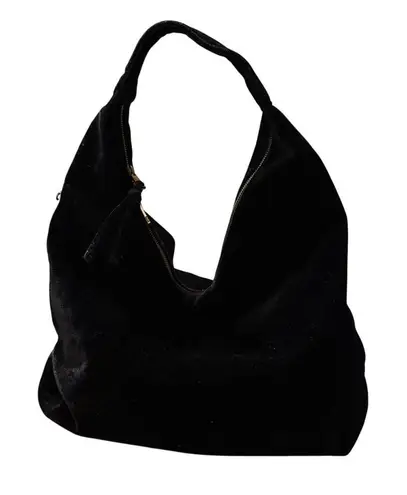 Tabitha Webb Slouchy Velvet Hobo Bag with Gold Hardware