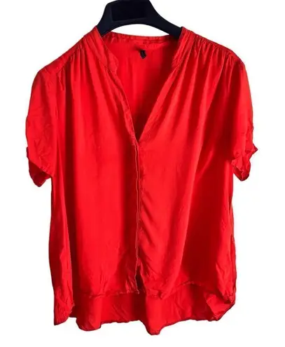 United Colors Of Benetton Womens Short Sleeve Blouse Size Medium Bright Pink