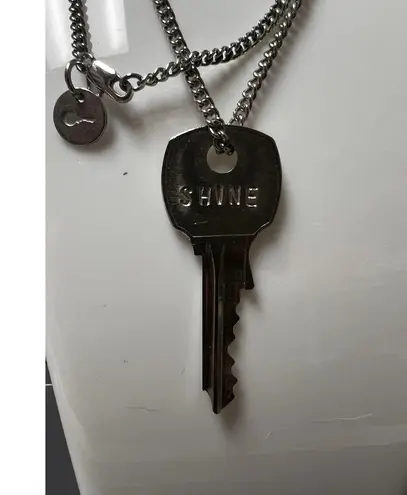 The Giving Keys 017-016 "SHINE" Necklace Silver Tone 26" Length
