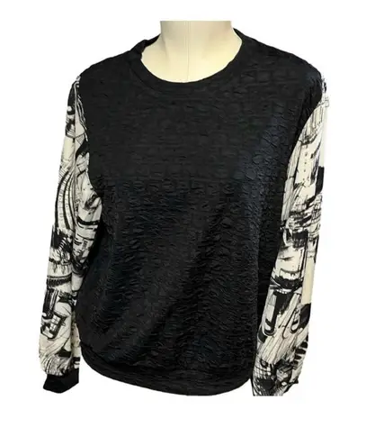 Adore Black Textured Blouse