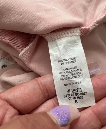 Lux LA Women Sleeveless Light Pink Stretchy Bodysuit Size Small