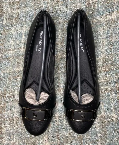 Piccadilly Cloud Rita II Women's Low Heel Buckle Pumps in Black Size 10