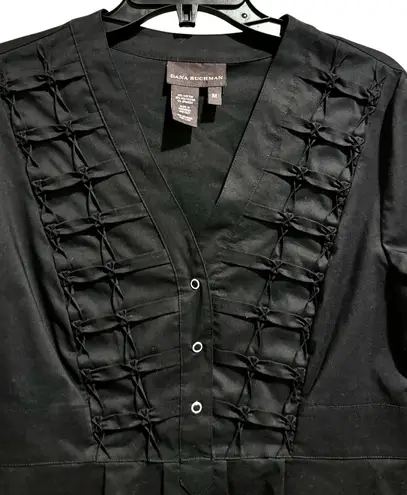 Dana Buchman Women’s Braid Detailed Ruched Front Bell Sleeve Blouse