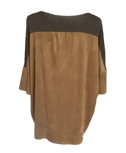 Drew women's size S oversized dark gray black and brown casual top suede