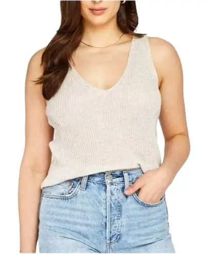 Gentle Fawn Sweater Women XS Gray Tan Knit V Neck Sleeveless Lisette Tank Top