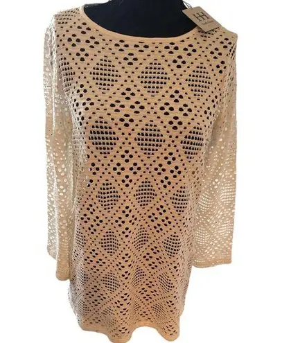 Haute Hippie Cream Crochet Swim Coverup