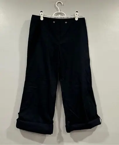 New York & Co Navy Tab Roll Up Pants Size 10 Blue