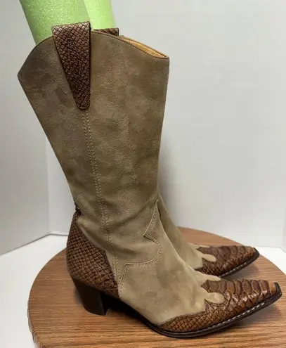 Paul Green Munchen Women Handmade Suede Leather Cowgirl Boots -8