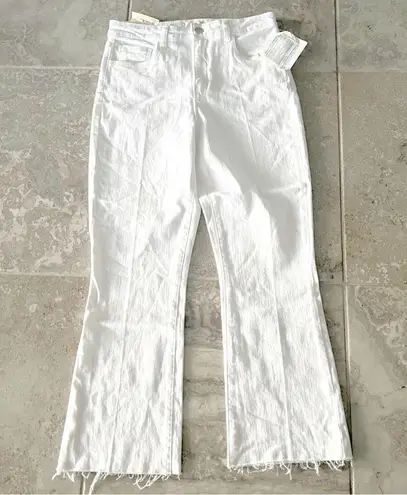 L'Agence New Kendra High-Rise Crop Flare Jeans White, Size 28 New w/Tag $275