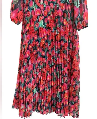Farm Rio Anthropologie Pleated Drop-Waist Maxi Dress S Small NWT Floral