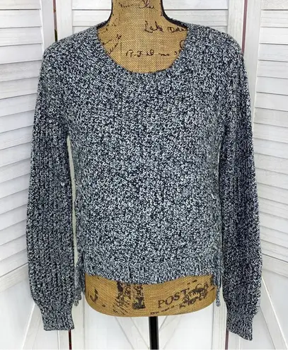 Jennyfer Y2K LaceUp Sides Speckle Sweater Black White Medium Black