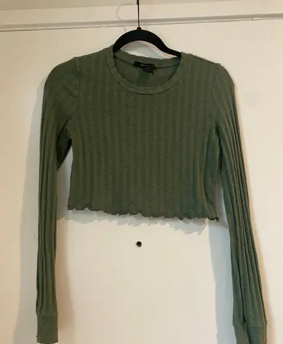 Forever 21 Cropped Green Long Sleeve