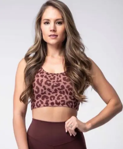 Balance Athletica New  Dusk Cheetah Print Kingdom Ascend Sports Bra Size Small