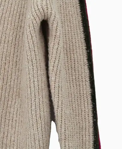 Heartloom Remy Striped Sleeve Cardigan Sweater Beige Hidden Button Placket XS