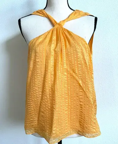 frame denim Frame Kumquat Yellow Twisted V Neck Silk Top Women’s Medium