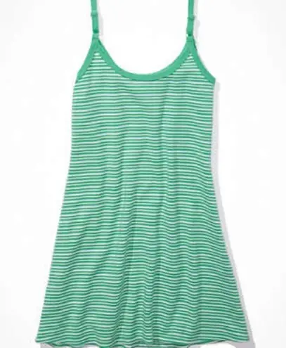 American Eagle Green Striped Knit Cami Mini Dress size XL