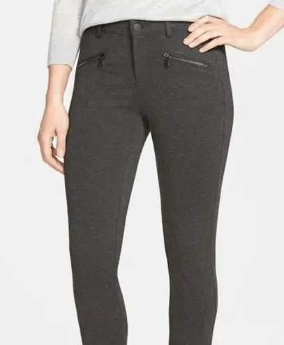 NYDJ Not Your Daughter Jeans pants Ski Zip Ponte charcoal gray LEGGINGS Size 8
