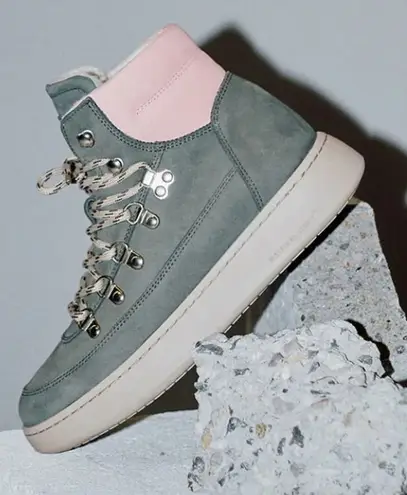 NWOT WODEN Iris Nubuck Scandinavian Sneakers Suede Fur Lined Boots Size 5.5 Pink