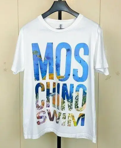 Moschino Authentic Swim Ocean Floor Print Oversize Tshirt White