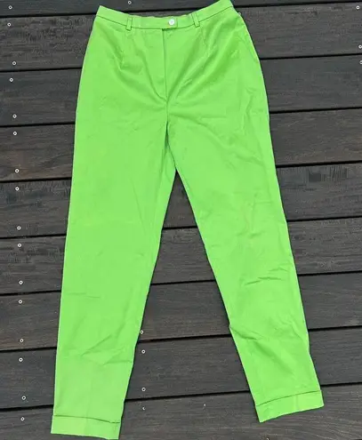 Authentic Vintage Slime Green Bernard Zins Pants Trousers Made in France Size 28