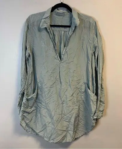 CP Shades Teton Tunic Top in Light Teal Cotton Silk Blend Sz M EUC Style 798