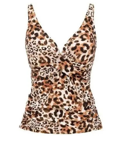 Time And Tru Cheetah Print Knot Tankini Swim Top Women’s Size Small