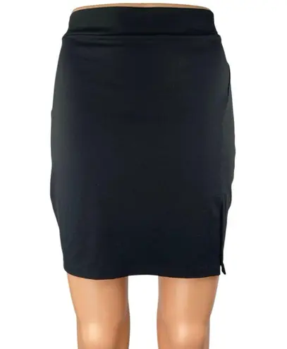 Susana Monaco Women's Black High Waisted Slit Pull On Pencil Mini Skirt Size S
