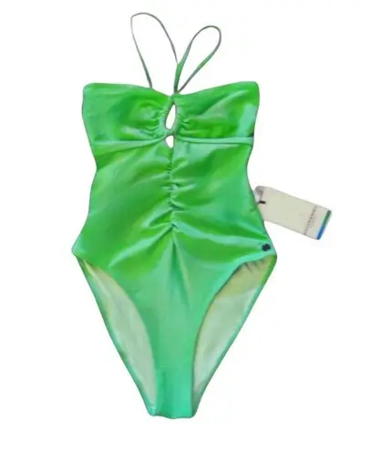 Scotch & Soda One Pcs Swimsuit Sz S Halter Ruched Feminine Preppy Cottage NWT