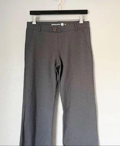 Betabrand  Straight Leg Classic Dress Pant Yoga Pants Gray Stripe MP