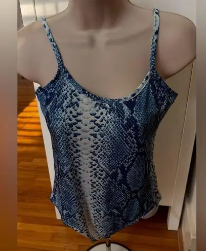 Blue animal Snake Print one piece swimsuit, size M bohemian summer vacation Size M