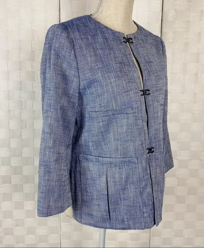 Piazza Sempione light blue front hook closure blazer