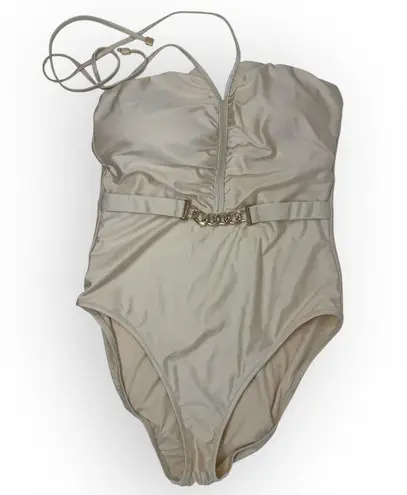 L'Agence Leila Belted Halter One-Piece Swimsuit Size XL