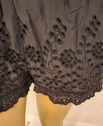 American Eagle Outfitter Small Off Shoulder Black Eyelet Lace Bell Sleeve Romper