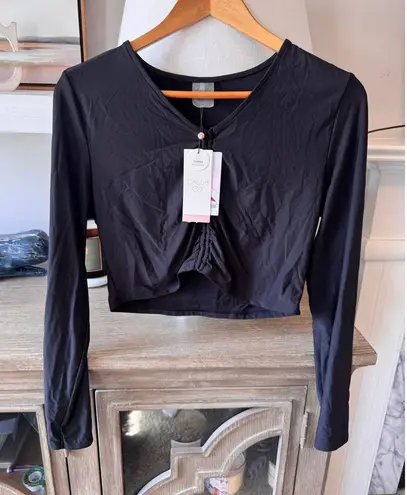 NWT Calia Ruched Rash Guard In Black Size Large